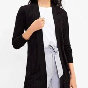 LOFT Black Open-Front Cardigan
